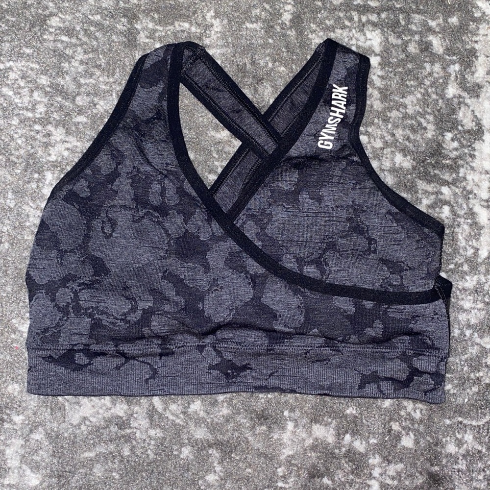Gymshark splotched camo sports bra